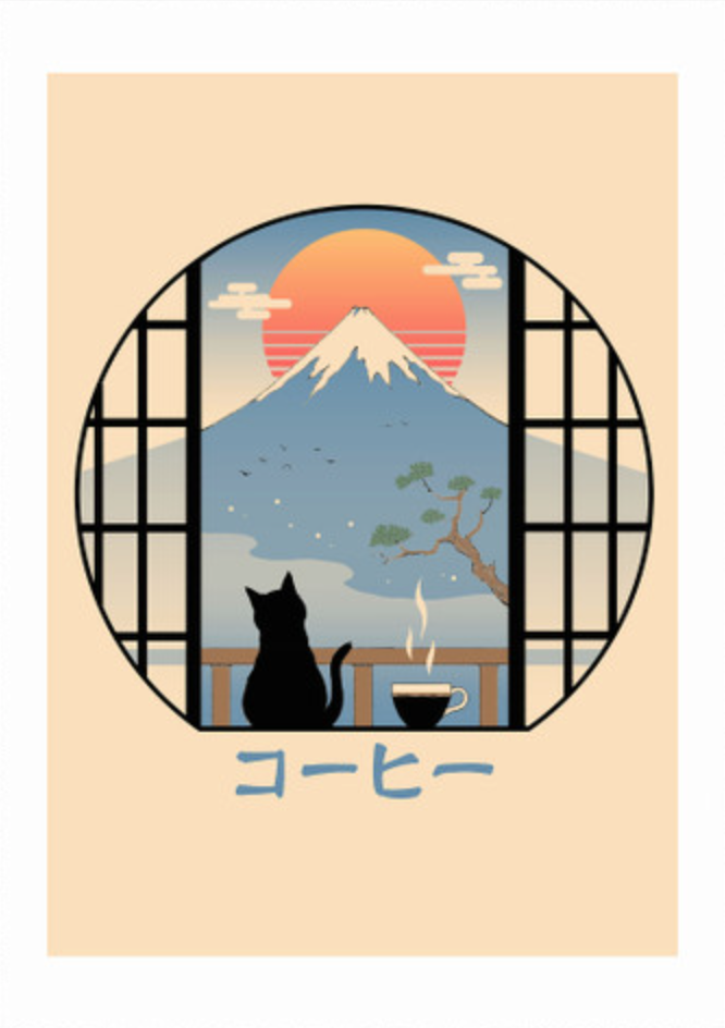 Coffee Cat in Mt Fuji