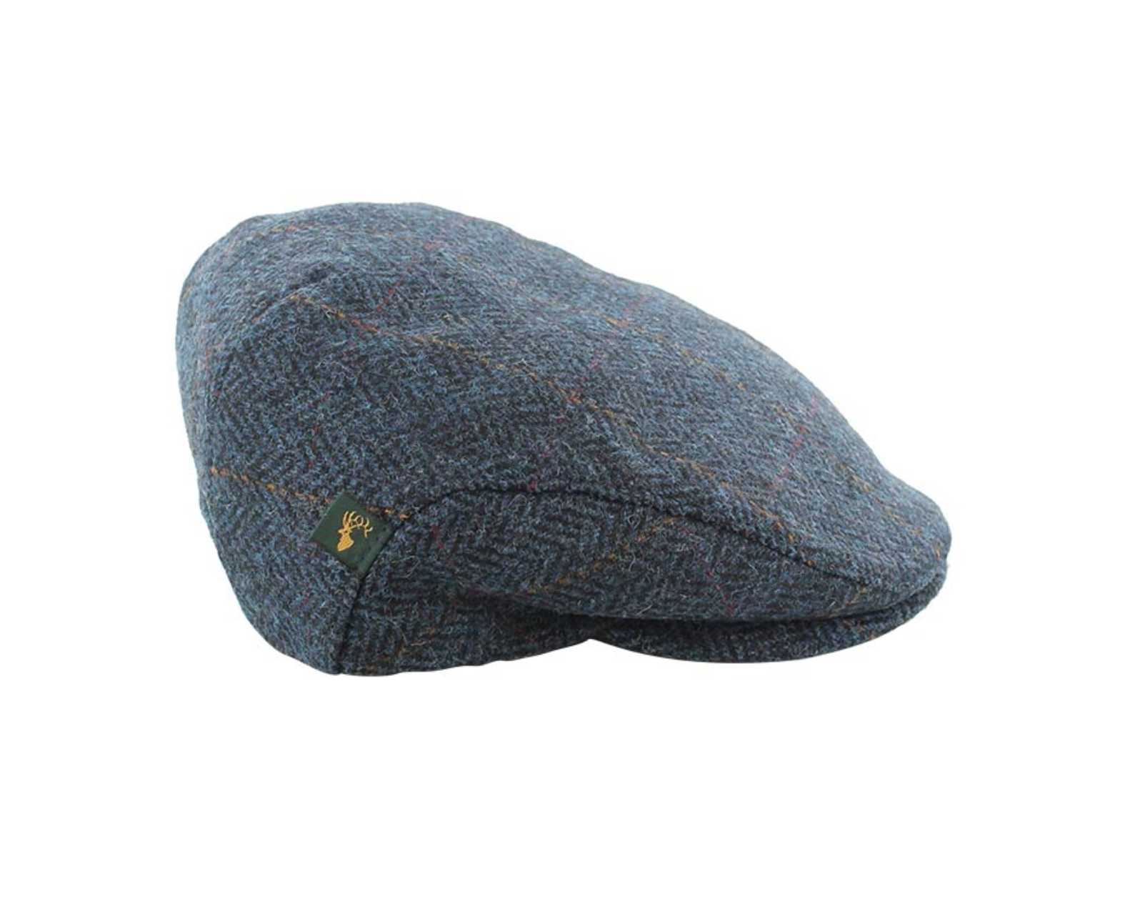 Mucros Weavers Trinity Flat Cap - Navy Herringbone