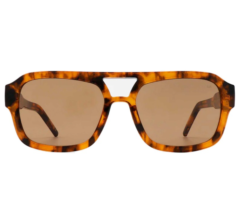 Kaya sunglasses by A. Kjærbede in Havana, featuring a Tritan frame and polycarbonate lenses.