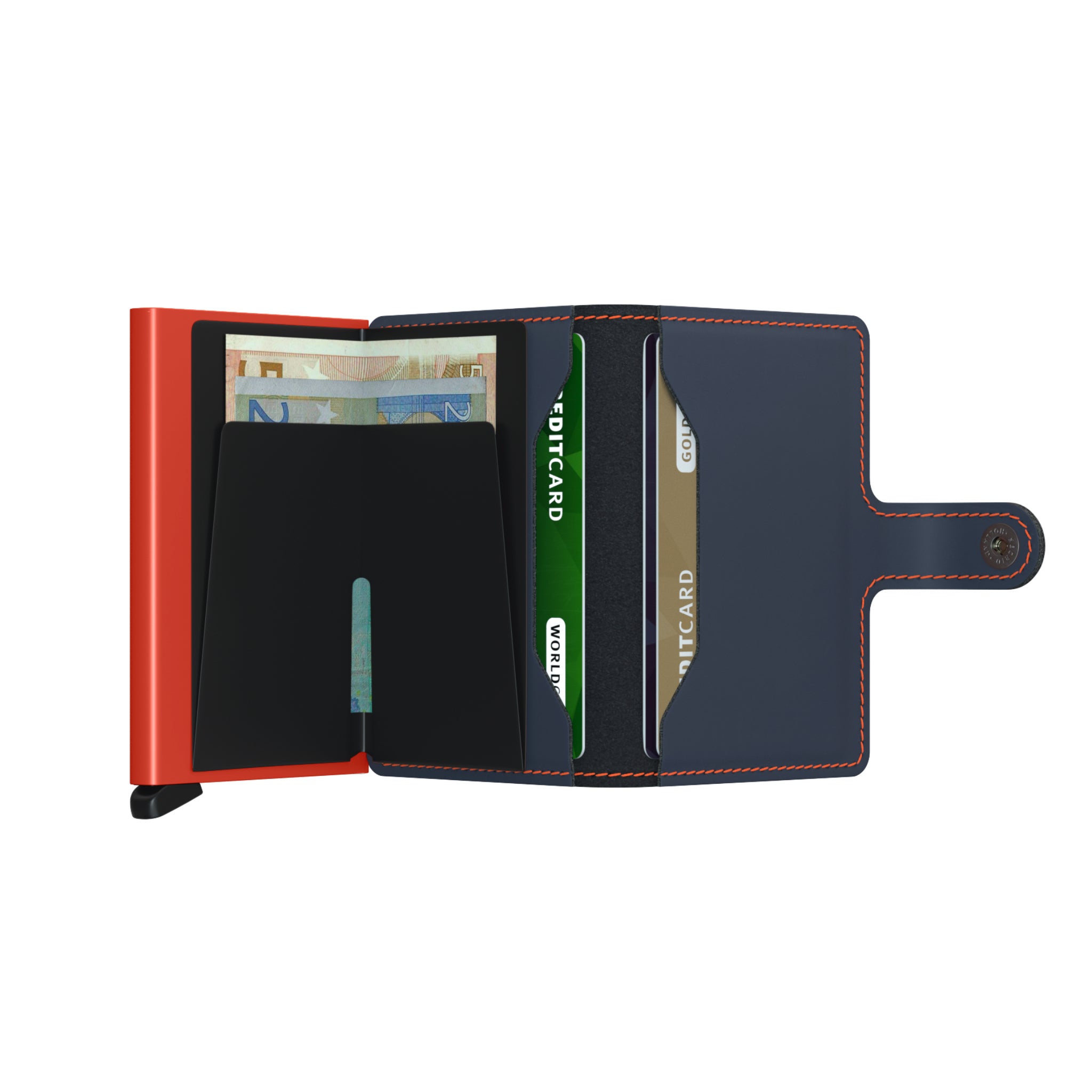 Secrid RFID Miniwallet - Matte Night Blue/Orange