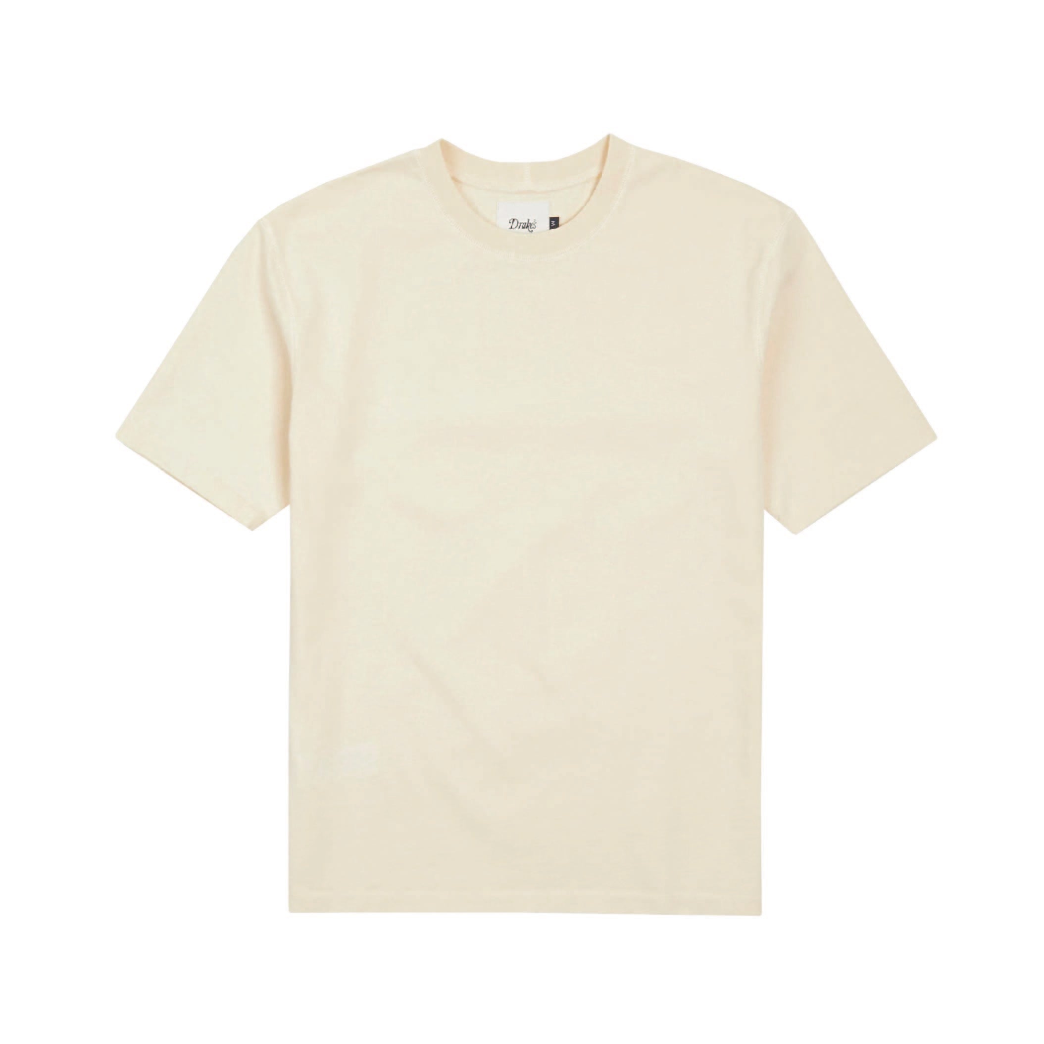 Drake's Short Sleeve Hiking T-Shirt in Antique White — front view