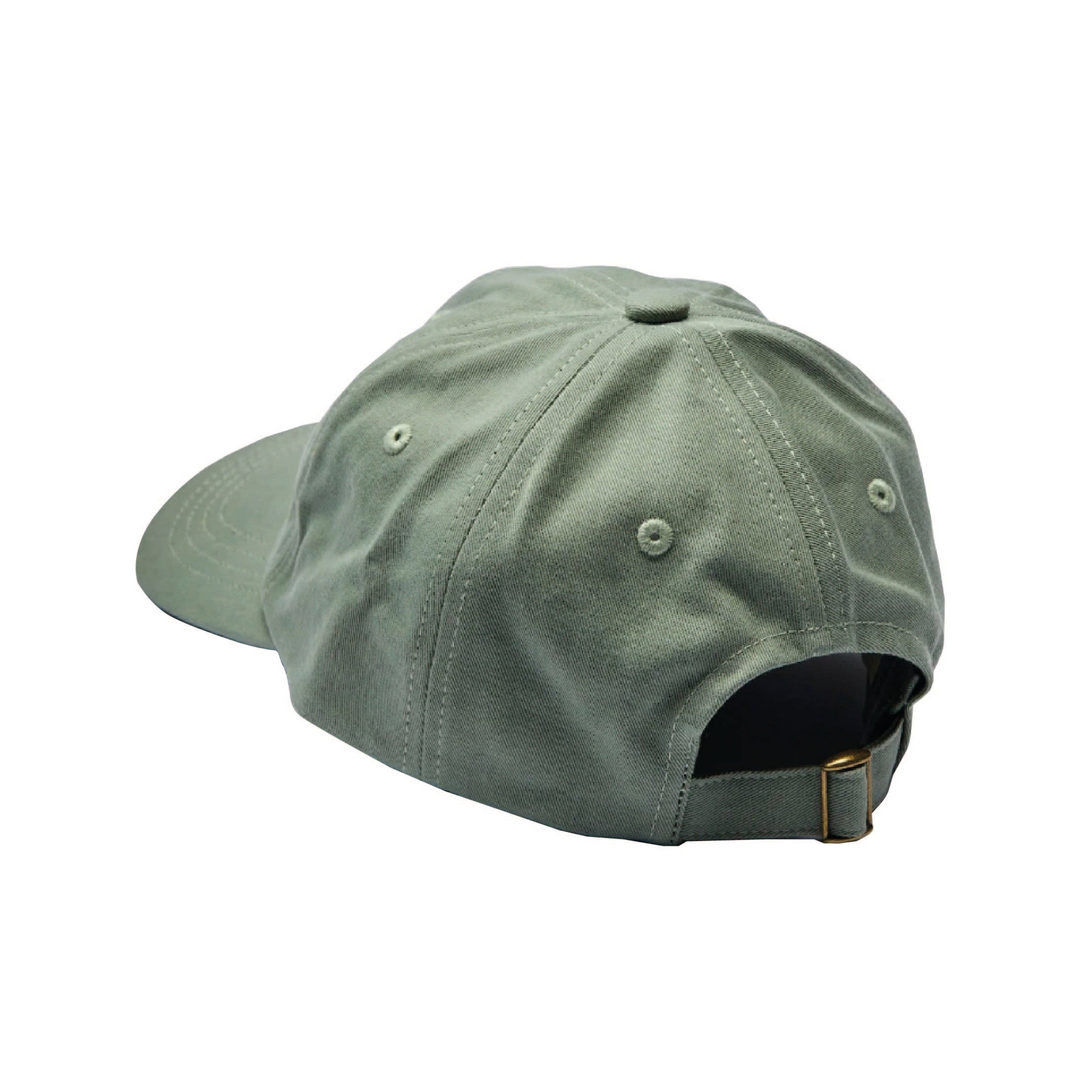 Merz b. Schwanen Swan Logo Cotton Twill Cap in Light Army/Nut – side view