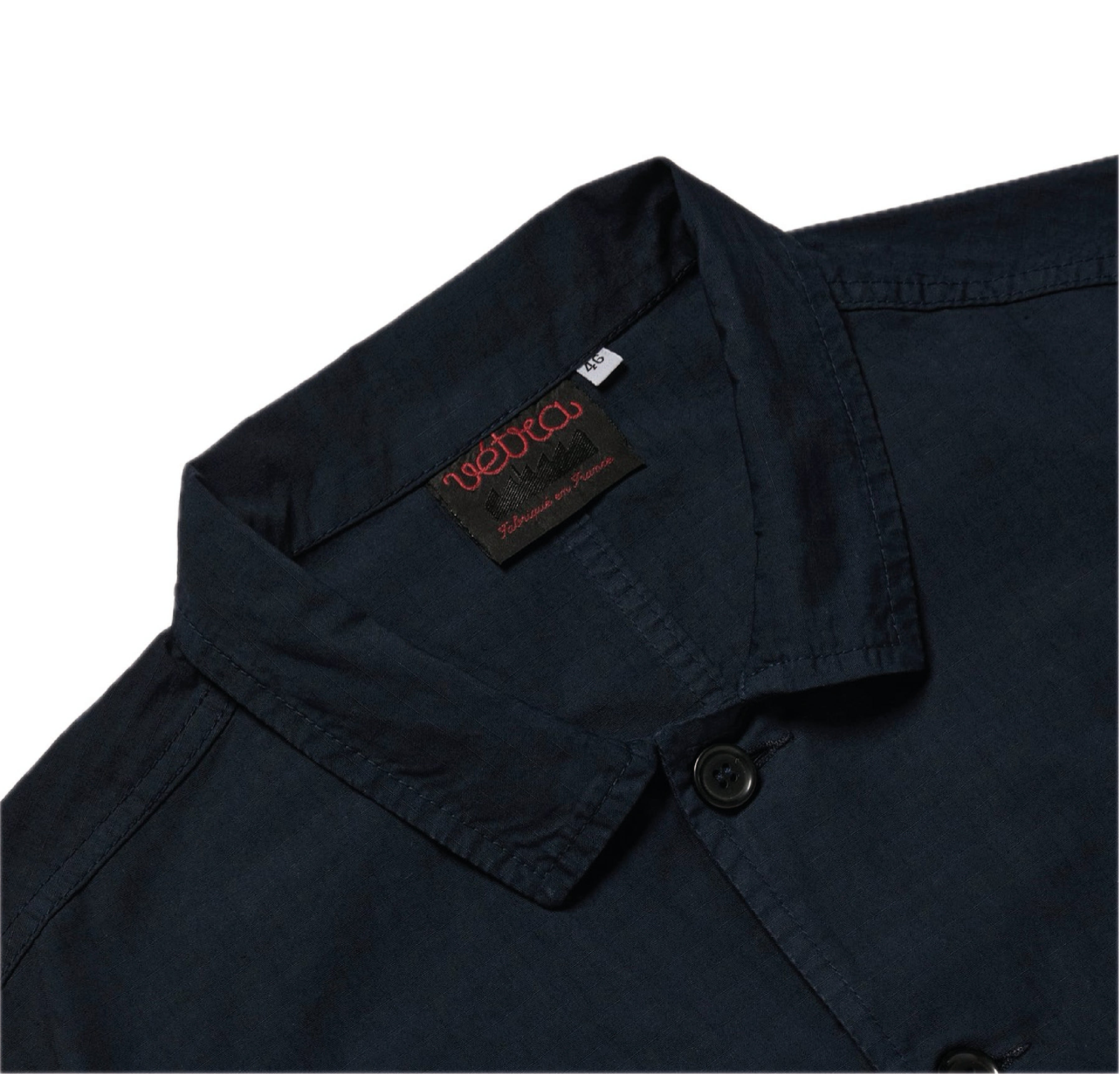 Vetra Organic Ripstop Weaved Bomber Jacket - Navy | Burrows & Hare