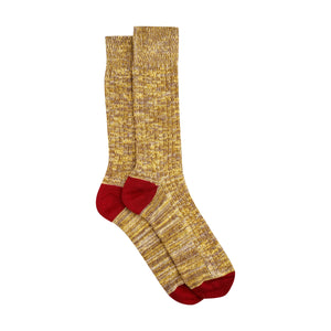 Burrows and Hare Knitted Socks - Burgundy & Gold