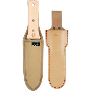 Niwaki Hori Hori & Canvas Sheath With Leather Holster