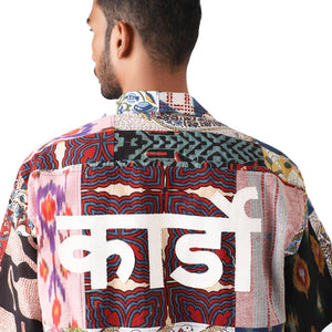 Kardo Ronen Oversized Camp Collar Short Sleeve Shirt - Patchwork