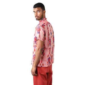 Kardo Chintan Short Sleeve Shirt - Ikat Pink