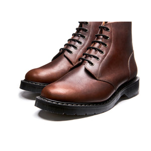 Solovair 6 Eye Derby Boot - Brown Gaucho Crazy Horse - Burrows and Hare
