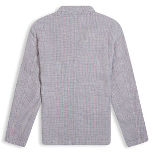 Burrows & Hare Houndstooth Linen Blazer - Pink/Grey - Burrows and Hare