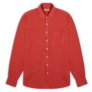 Burrows & Hare Linen Shirt - Rust - Burrows and Hare