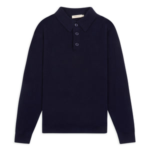 Burrows & Hare Knitted Polo - Navy