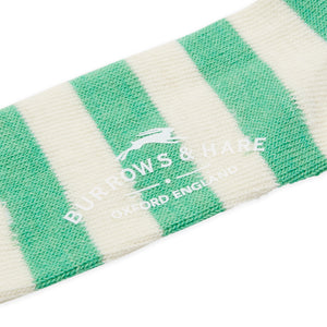 Burrows & Hare Stripe Alpaca Socks - Green & Cream - Burrows and Hare