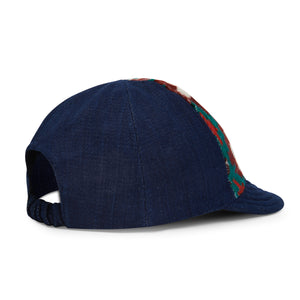 Kardo Quilted Peak Cap - HW Denim Indigo - Burrows and Hare