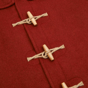 Burrows & Hare Water Repellent Wool Duffle Coat - Red Twill - Burrows and Hare