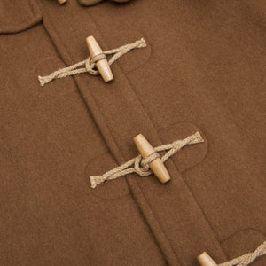 Burrows & Hare Water Repellent Wool Duffle Coat - Brown - Burrows and Hare
