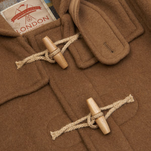 Burrows & Hare Water Repellent Wool Duffle Coat - Brown - Burrows and Hare