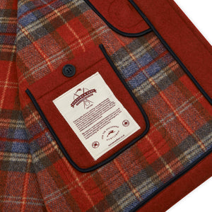 Burrows & Hare Water Repellent Wool Duffle Coat - Red Twill - Burrows and Hare