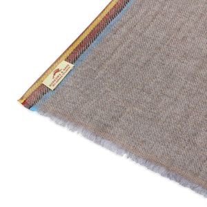Burrows & Hare Cashmere & Merino Wool Scarf - Taupe Stripe