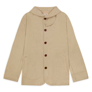 Burrows & Hare Twill Shawl Collar Jacket - Beige - Burrows and Hare