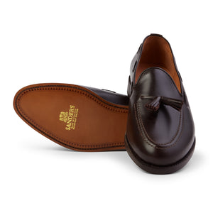 Sanders Finchley Leather Tassel Loafer - Dark Brown - Burrows and Hare