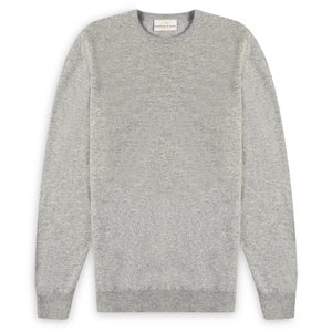 Burrows & Hare Scottish Lambs Wool Crew Neck Jumper - Silver - Burrows and Hare