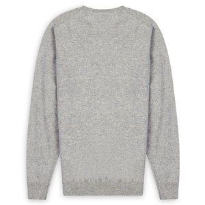 Burrows & Hare Scottish Lambs Wool Crew Neck Jumper - Silver - Burrows and Hare
