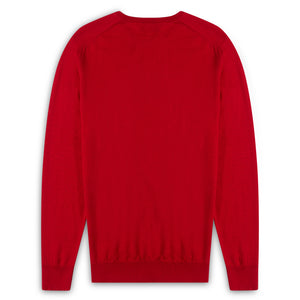 Burrows & Hare Scottish Merino Wool Crew Neck Jumper - Cardinal - Burrows and Hare