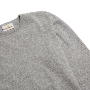 Burrows & Hare Scottish Lambs Wool Crew Neck Jumper - Silver - Burrows and Hare