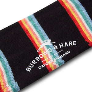 Burrows & Hare Rainbow Socks - Black - Burrows and Hare