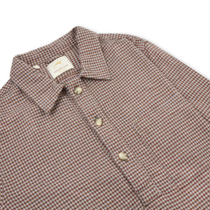 Burrows & Hare Houndstooth Pull Over Shirt - Rust - Burrows and Hare