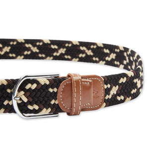 Burrows & Hare One Size Woven Belt - Black/Brown/Ecru - Burrows and Hare