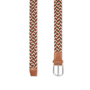 Burrows & Hare One Size Woven Belt - Green/White/Navy - Burrows and Hare