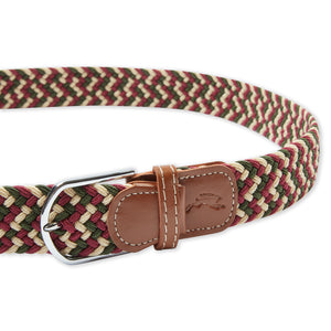 Burrows & Hare One Size Woven Belt - Green/White/Navy - Burrows and Hare