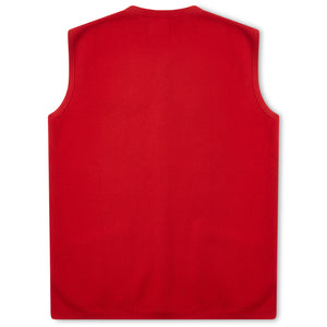 Burrows & Hare Sleeveless Cardigan - Red - Burrows and Hare