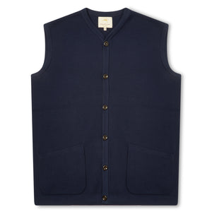 Burrows & Hare Sleeveless Cardigan - Navy - Burrows and Hare