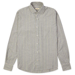 Burrows & Hare Ticking Shirt - Grey - Burrows and Hare