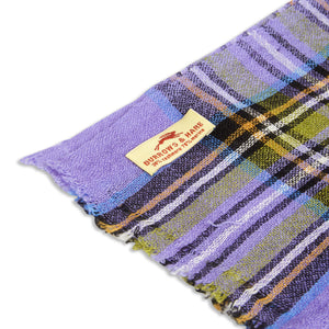 Burrows & Hare Cashmere & Merino Wool Scarf - Tartan Lilac - Burrows and Hare