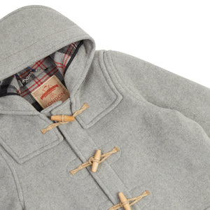 Burrows & Hare Water Repellent Wool Duffle Coat - Light Grey - Burrows and Hare