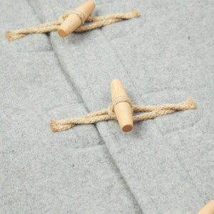Burrows & Hare Water Repellent Wool Duffle Coat - Light Grey - Burrows and Hare