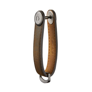 Orbit Key - Key Organiser Crazy Horse Leather Oak Brown/Brown - Burrows and Hare