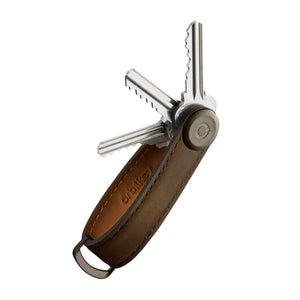Orbit Key - Key Organiser Crazy Horse Leather Oak Brown/Brown - Burrows and Hare