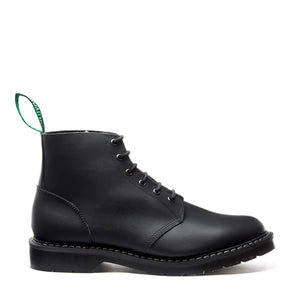 Solovair 6 Eye Derby Boot - Black Greasy - Burrows and Hare