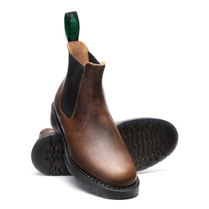 Solovair Brown Gaucho Crazy Horse Greasy Pull-up Dealer Boot - Burrows and Hare