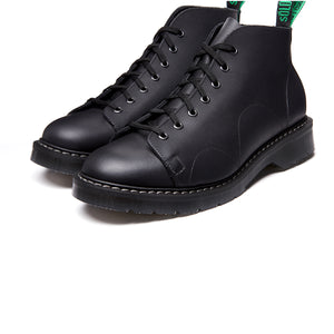 Solovair 7 Eye Monkey Boot - Black Greasy Solovair Original Sole Smoke - Burrows and Hare
