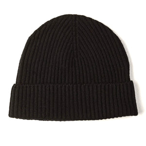 Burrows and Hare 100% Cashmere Beanie - Black - Burrows and Hare