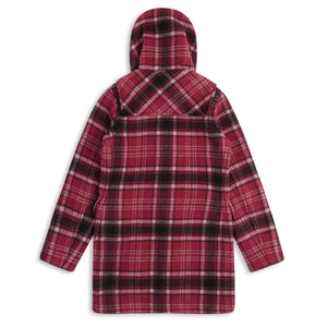 Burrows & Hare Women’s Duffle Coat - Purple Tartan - Burrows and Hare