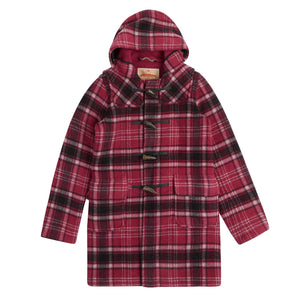 Burrows & Hare Women’s Duffle Coat - Purple Tartan - Burrows and Hare