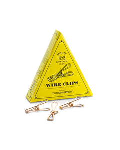 Tools to Liveby Gold Wire Clips (Set of 12) - Burrows and Hare