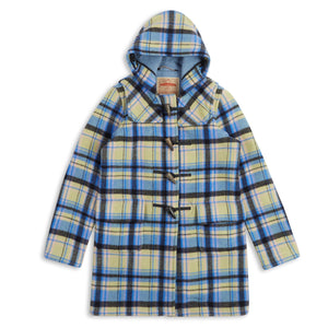 Burrows & Hare Women’s Duffle Coat - Blue Tartan - Burrows and Hare