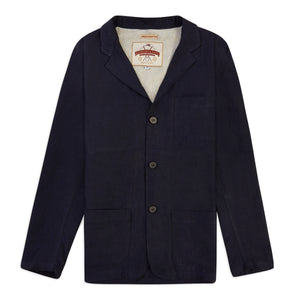 Burrows & Hare Linen  Blazer - Indigo - Burrows and Hare
